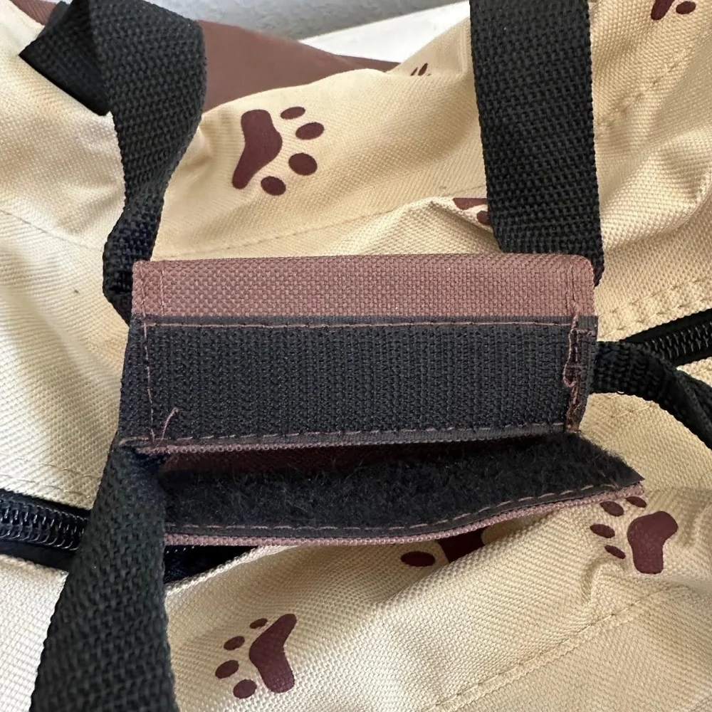 Dog & Cat Traveling Carrier with Wheels Paw Print Pet Travel Bag